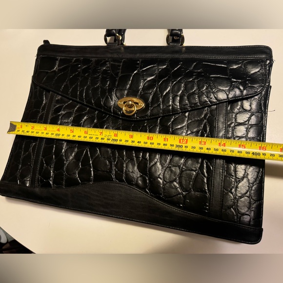 Vintage Black Jackson Pebbled Leather Briefcase Attaché IPad Laptop Case MINTY - Picture 8 of 8